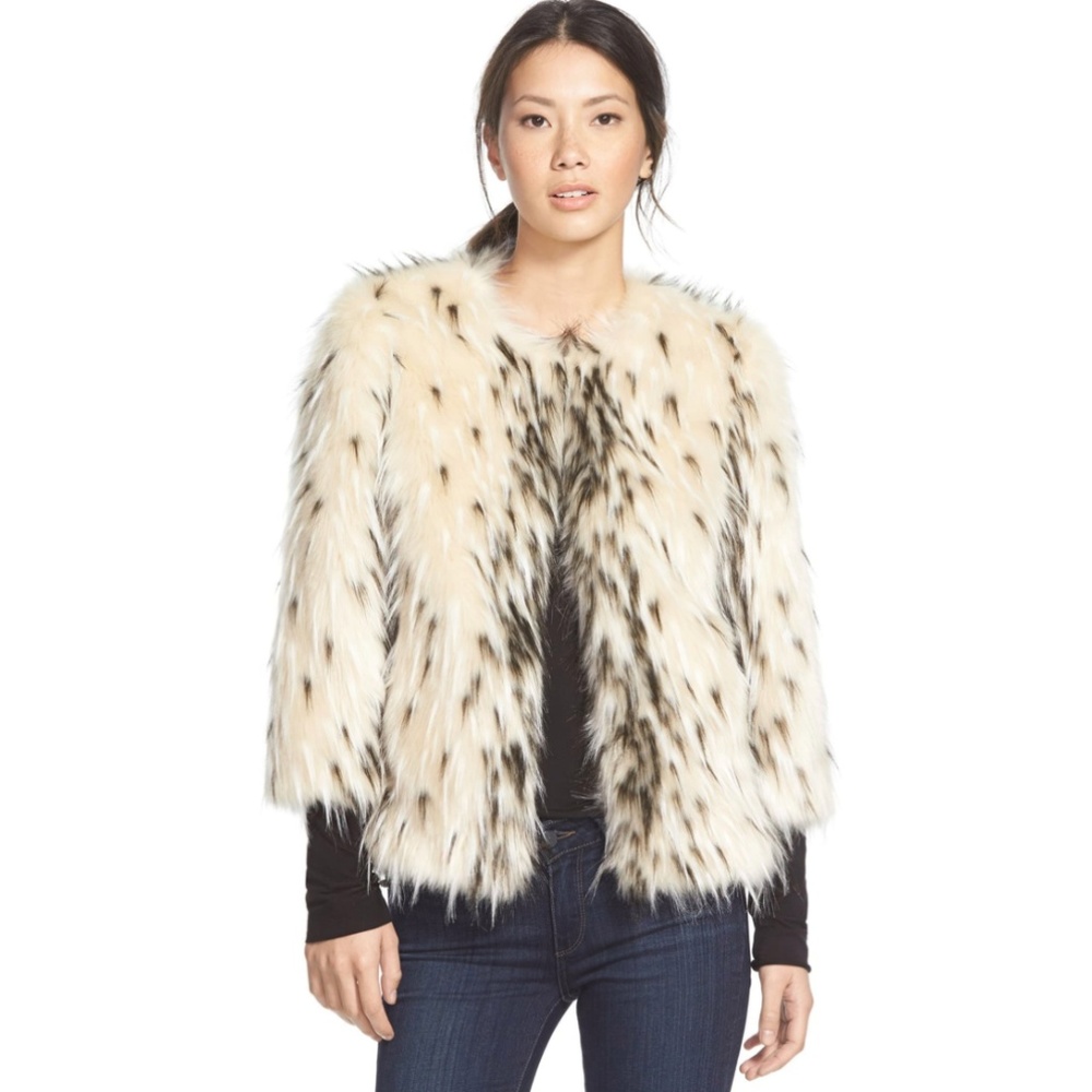 Kristen Blake Spotted Faux Fur Jacket Sz XL